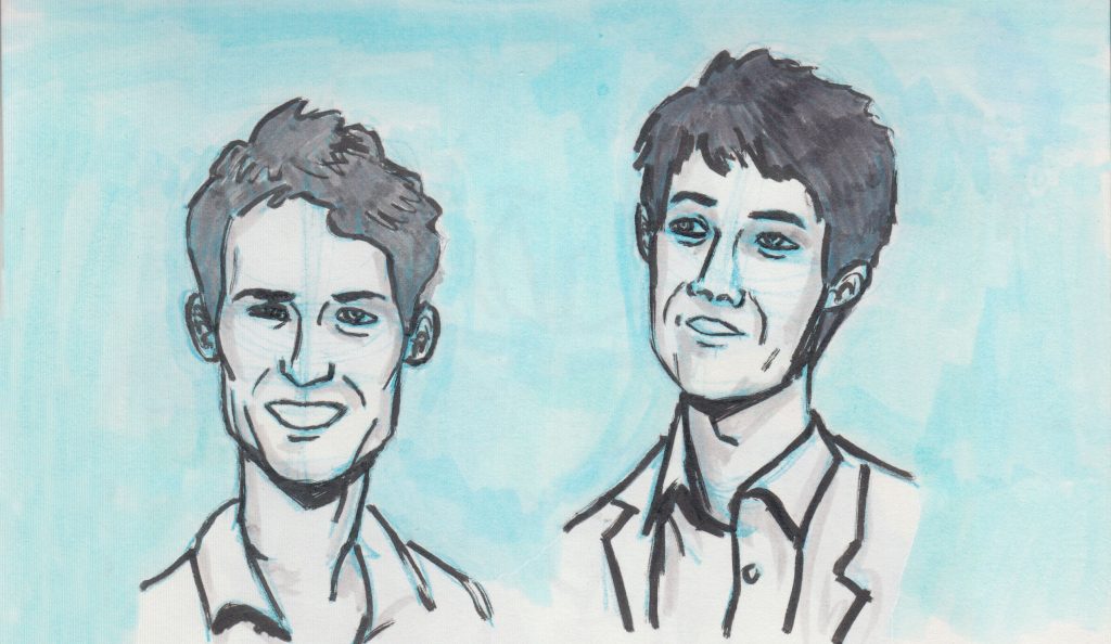 An illustration of NVDA creators Michael Curran and James Teh.